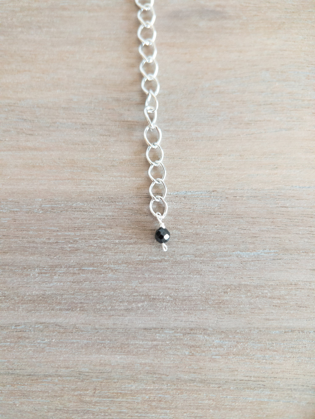 Beaded Necklace - Silver / Dangling Purple and Pink