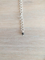 Beaded Necklace - Silver / Dangling Purple and Pink