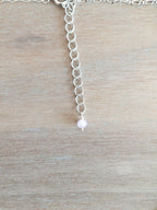 Beaded Necklace - Silver / Dangling Blue & Black