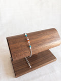 Colorful Gemstone Beaded Bracelet - Silver / Orange & Lavender