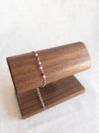 Colorful Gemstone Beaded Bracelet - Silver / Purple & Pink