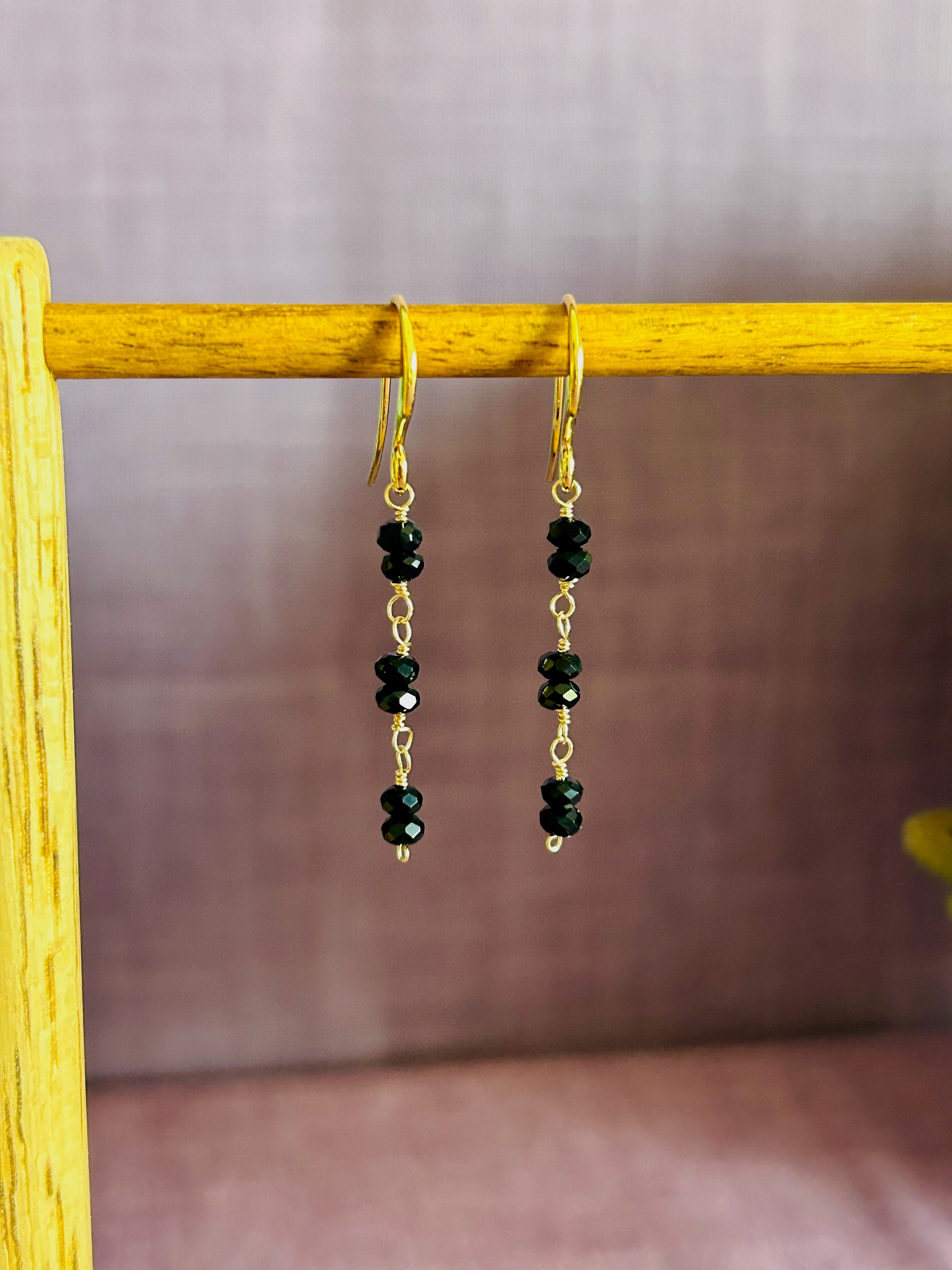 Onyx Long Drop Earrings