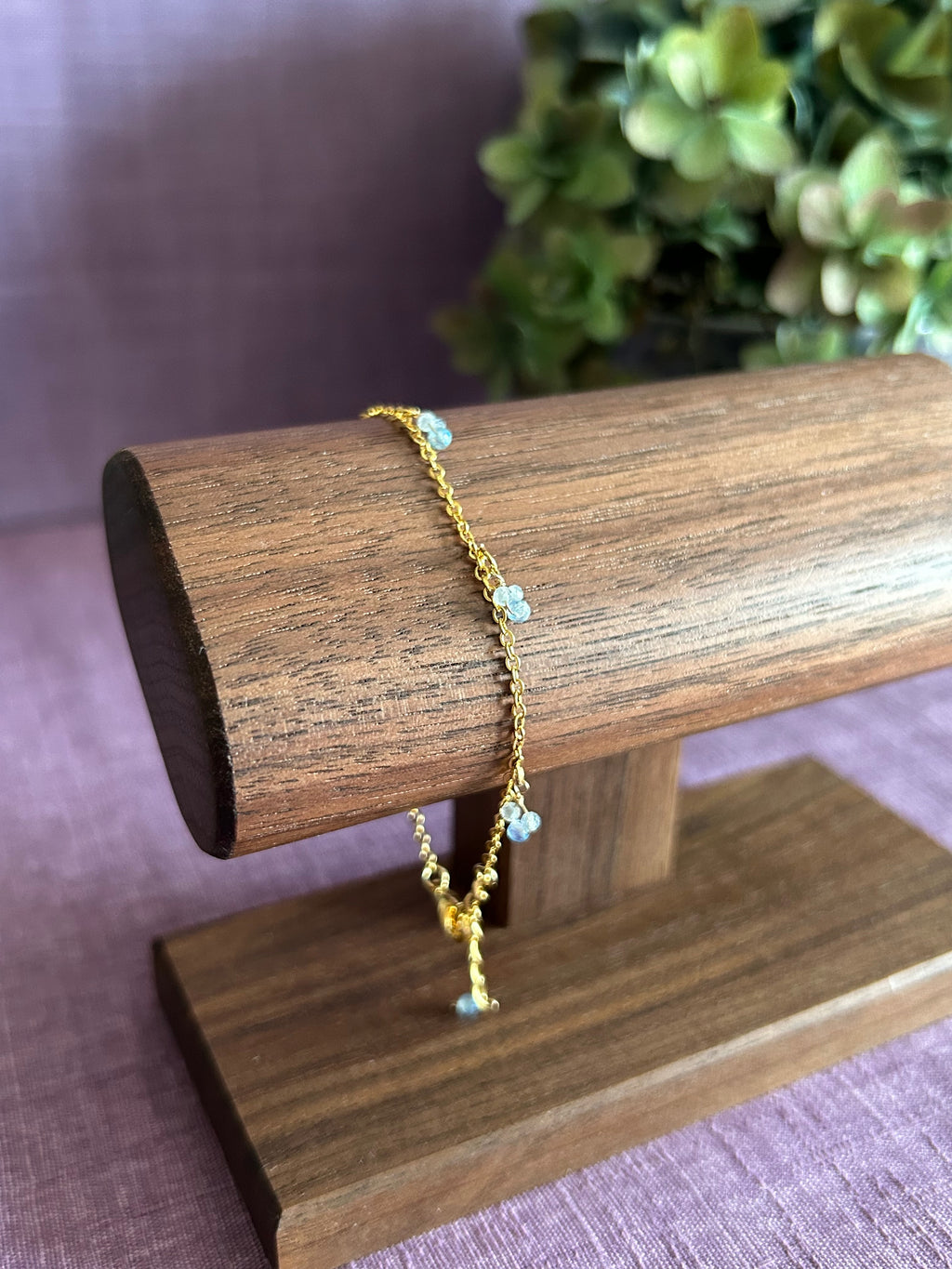 天然石のチャームブレスレット・ブルー