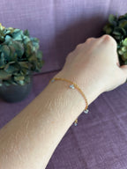 天然石のチャームブレスレット・ブルー