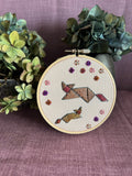 Embroidery Art - Tangram Cats & Flowers