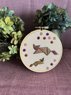 Embroidery Art - Tangram Cats & Flowers