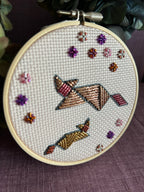 Embroidery Art - Tangram Cats & Flowers