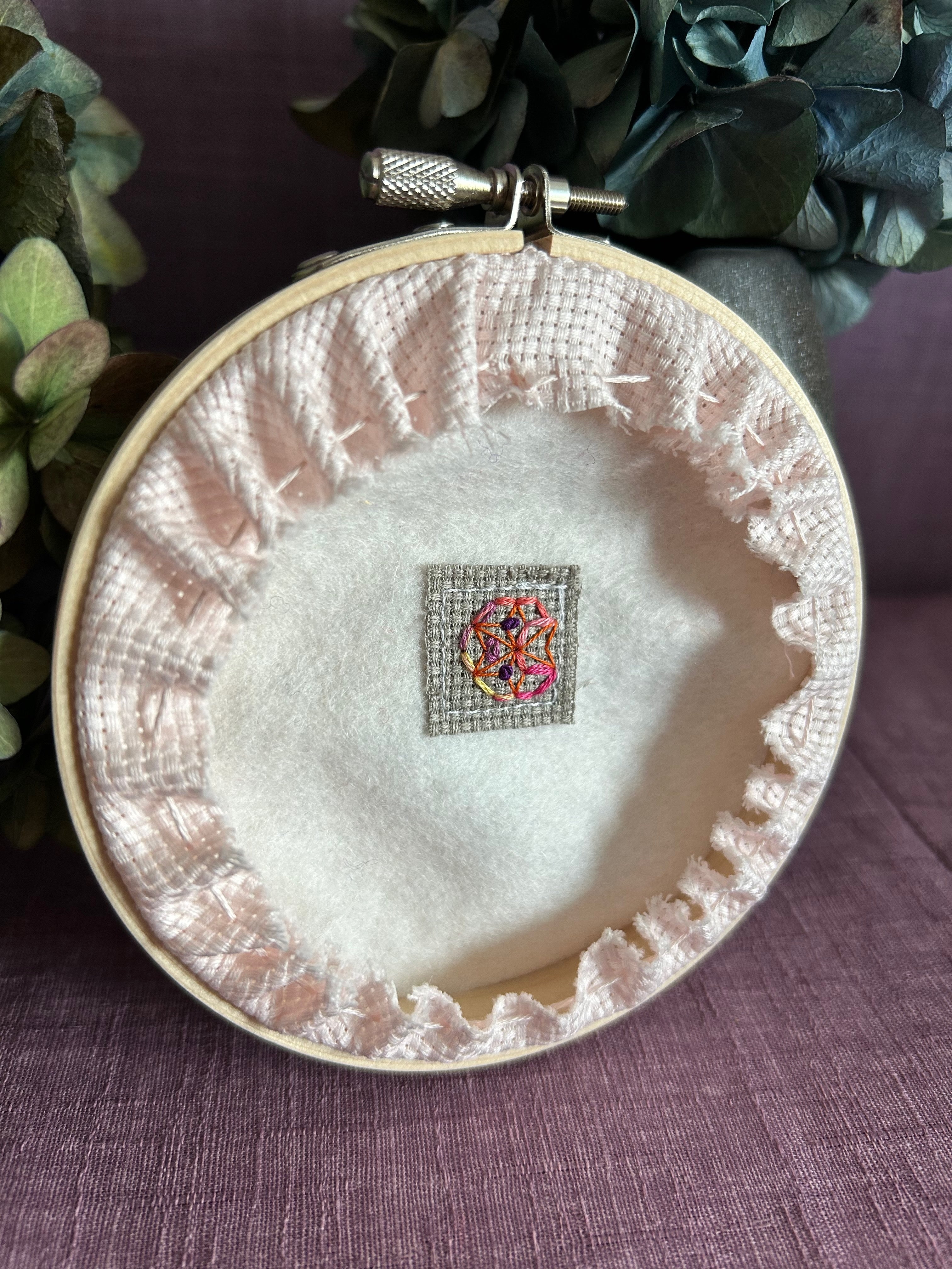 Embroidery Art - Tangram Cats & Flowers