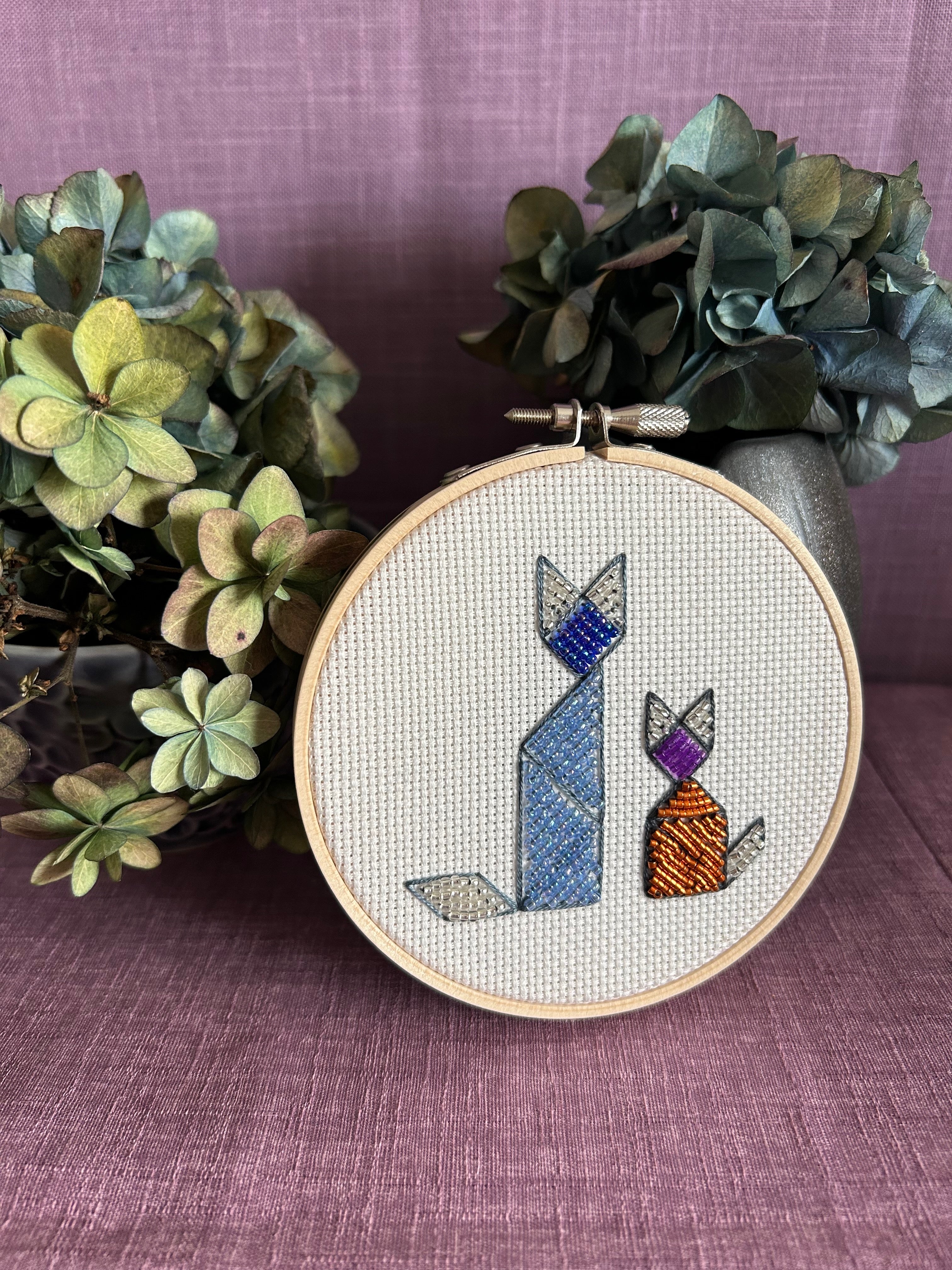 Embroidery Art - Tangram Cats