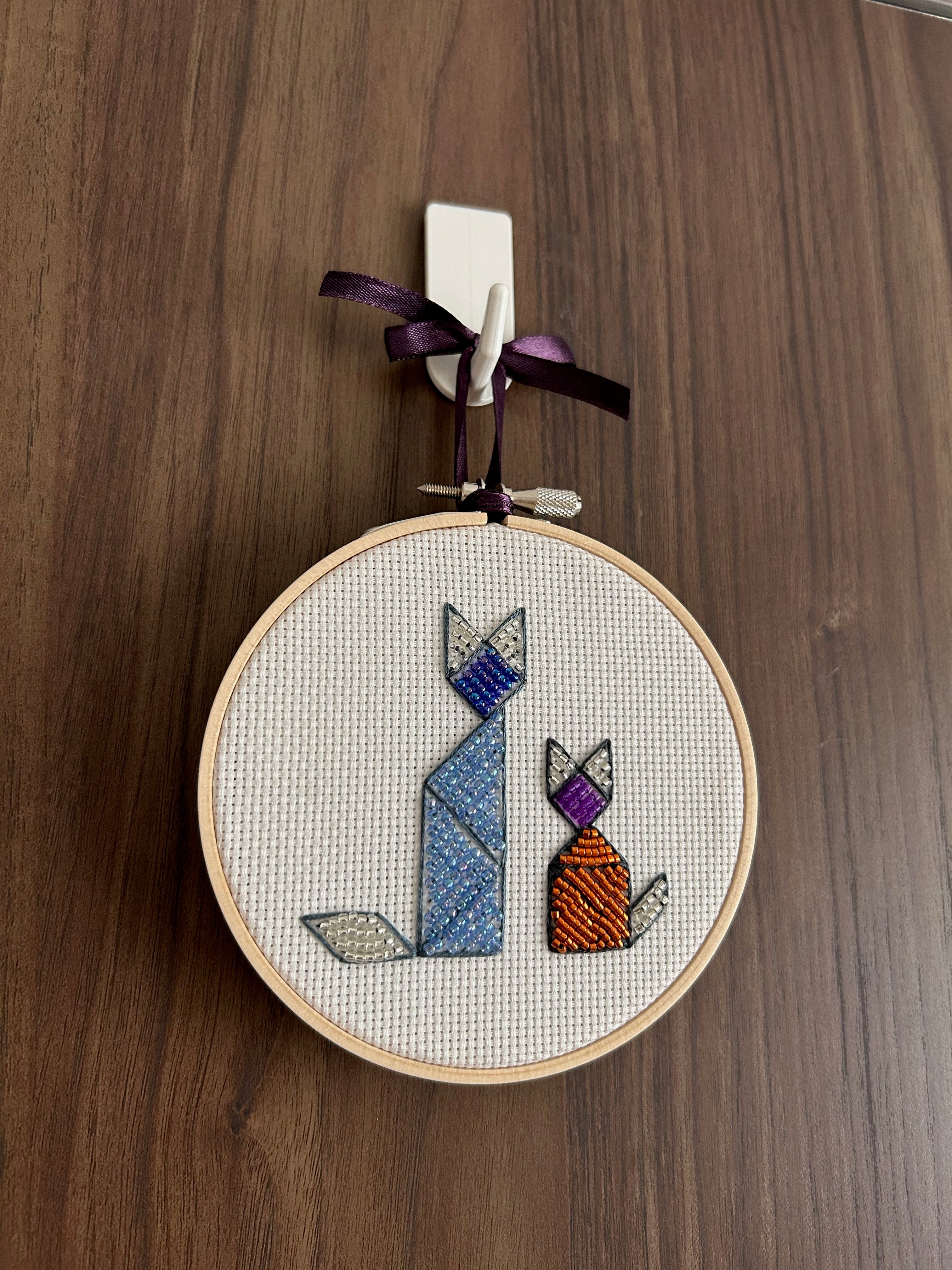 Embroidery Art - Tangram Cats