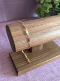Colorful Gemstone Beaded Bracelet - Purple, Orange, Green & Light Pink
