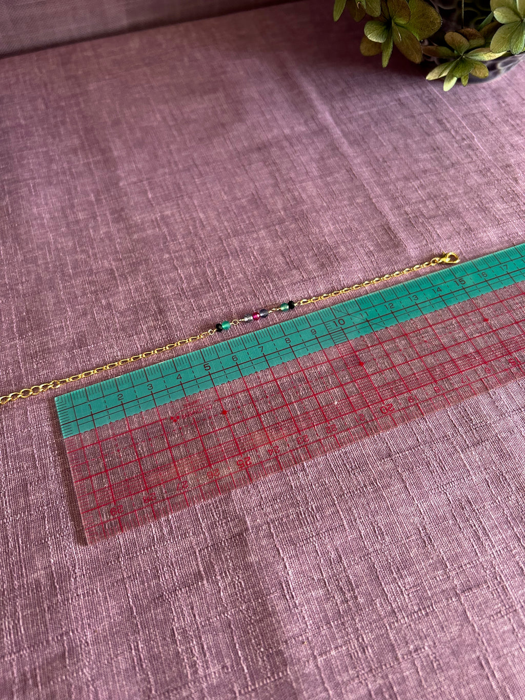 Colorful Gemstone Beaded Bracelet - Black, Green, Purple & Pink