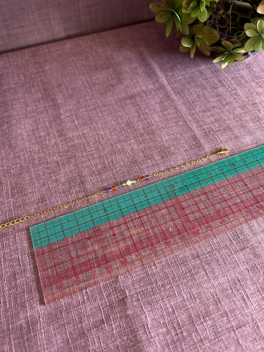 Colorful Gemstone Beaded Bracelet - Purple, Orange, Green & Light Pink