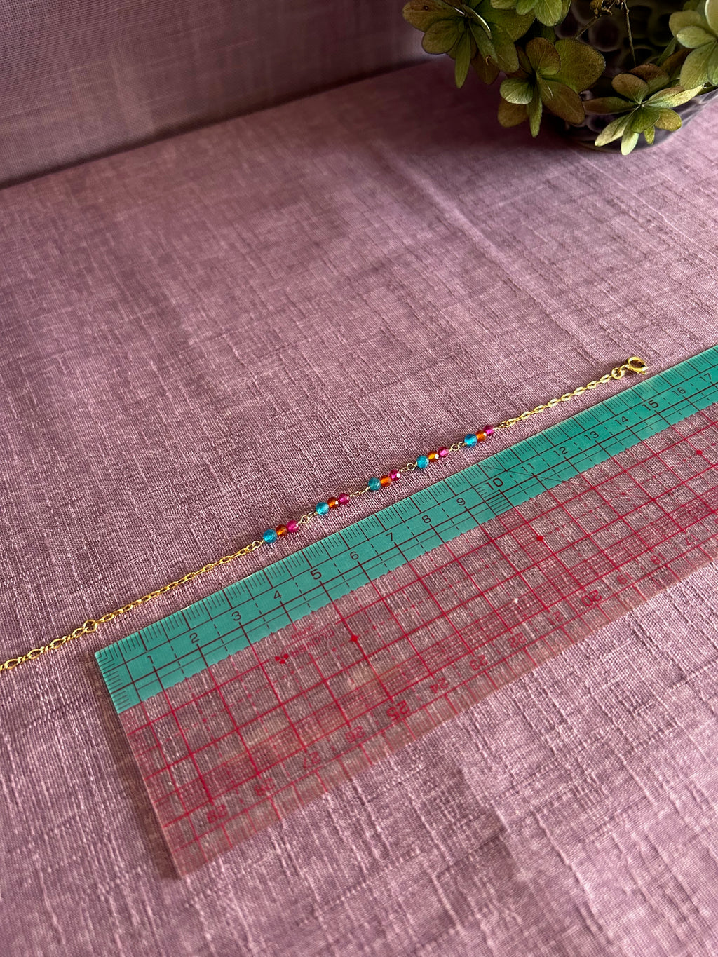 天然石のブレスレット・ネオンブルー、オレンジ、ピンク