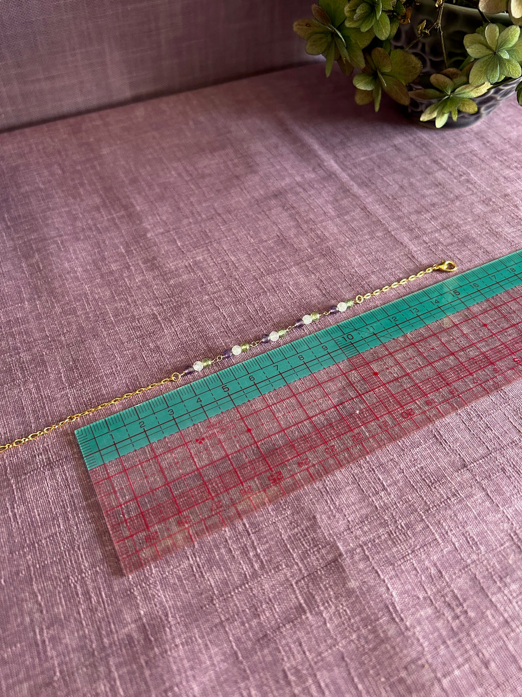 天然石のブレスレット・パープル、グリーン、ライトピンク