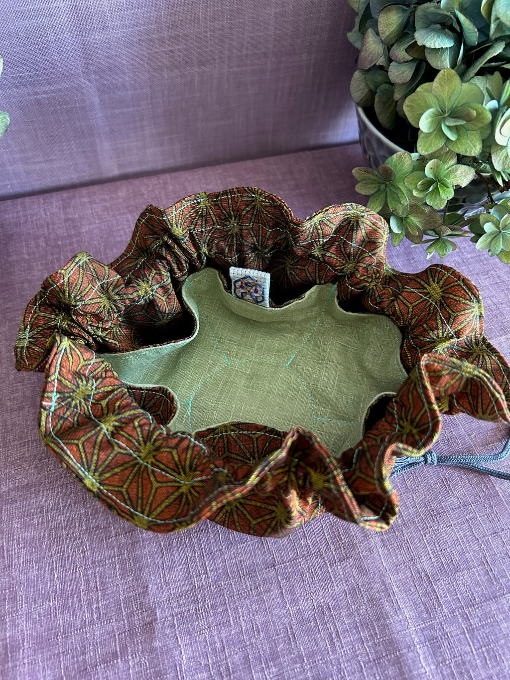 Pochette à bijoux à cordons - Asanoha