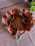 巾着ジュエリーポーチ - 赤と青のライン