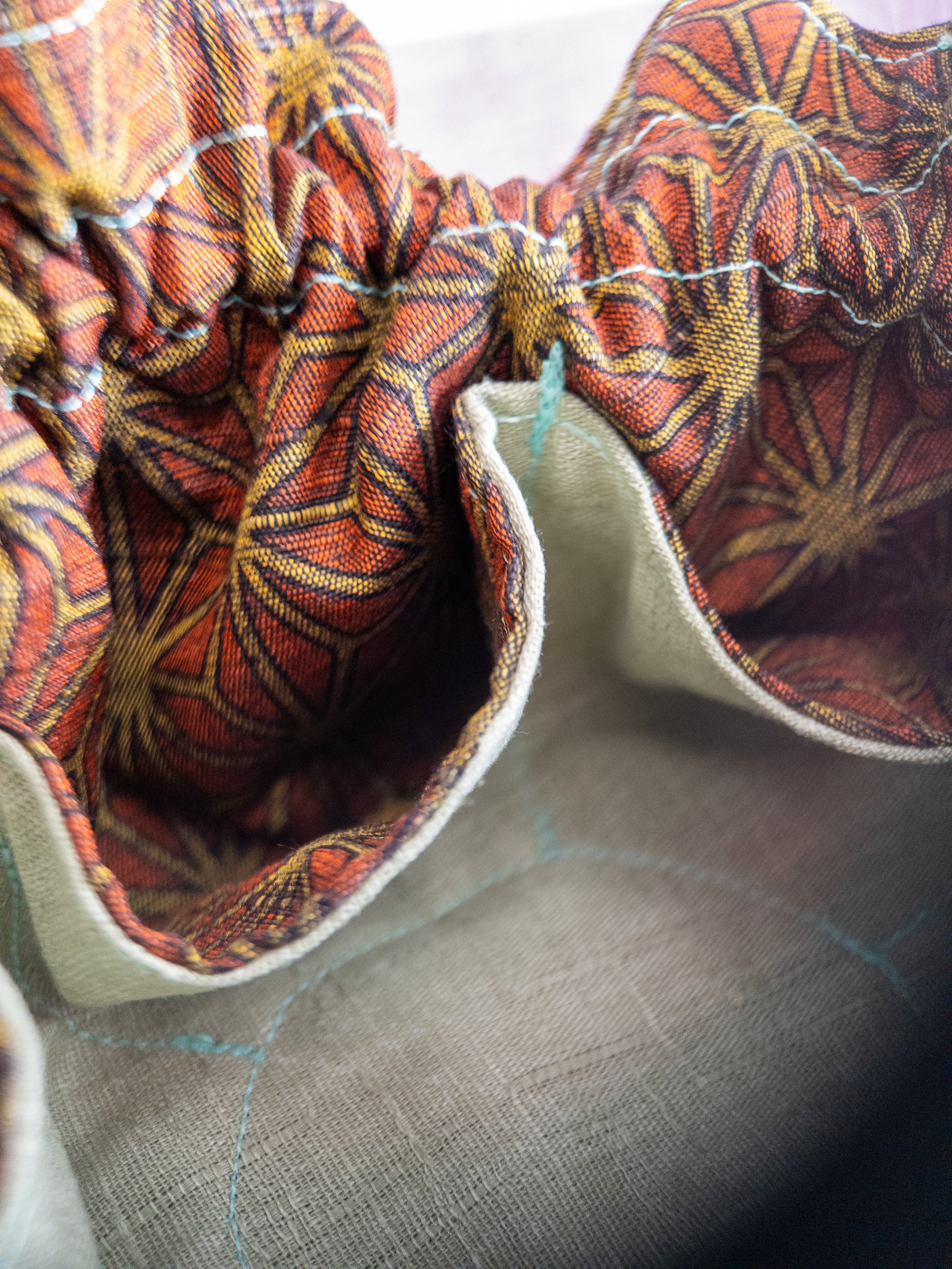 Drawstring Jewelry Pouch - Asanoha