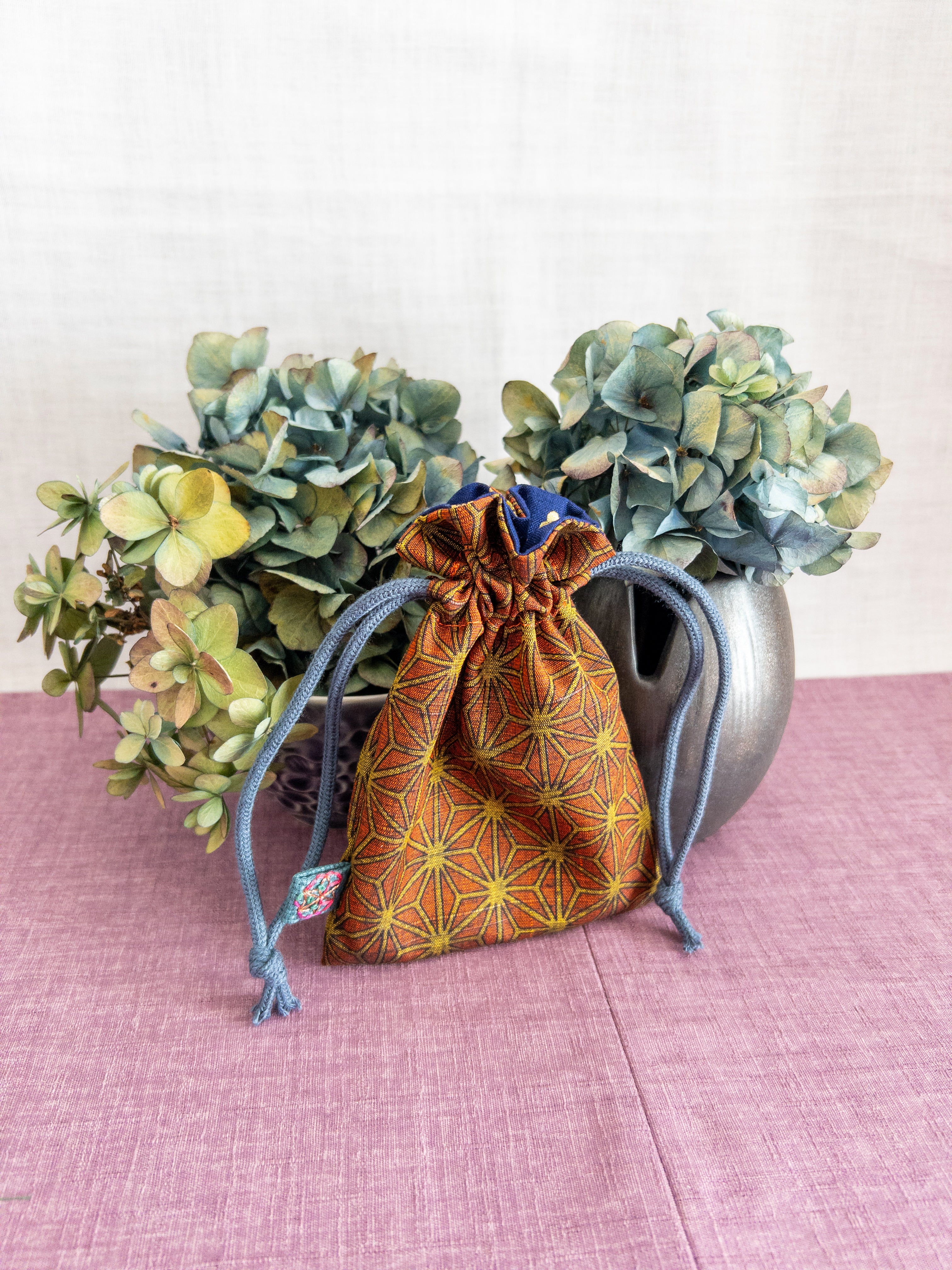 Drawstring Pouch - Asanoha (Small)