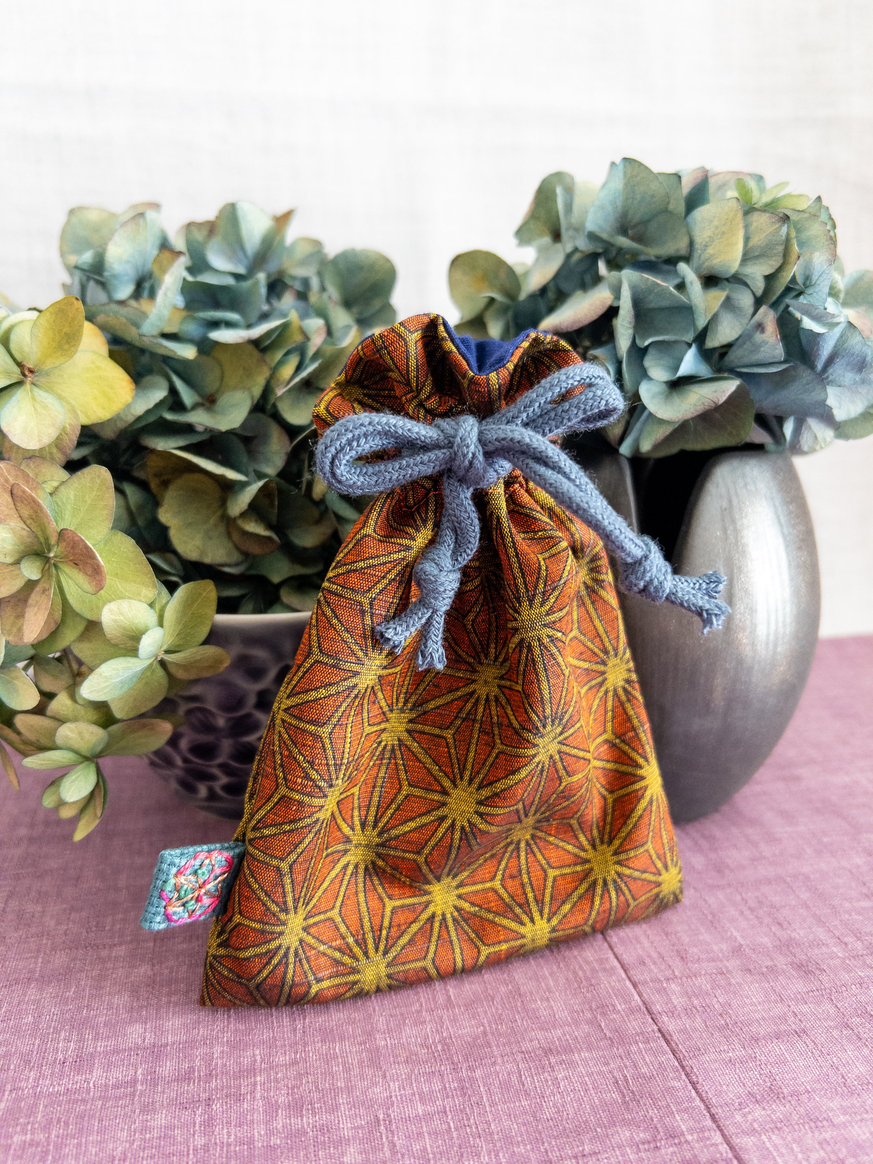 Drawstring Pouch - Asanoha (Small)
