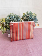 Zipped Pouch - Red & Blue lines (Small)