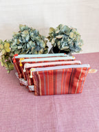 Zipped Pouch - Red & Blue lines (Small)