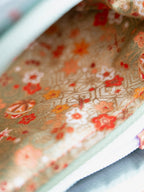 Zipped Pouch - Green & Red stripes (Big)