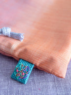 Drawstring Pouch - Orange & Pink shimmers (Big)