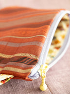 Zipped Pouch - Red & Blue lines (Small)