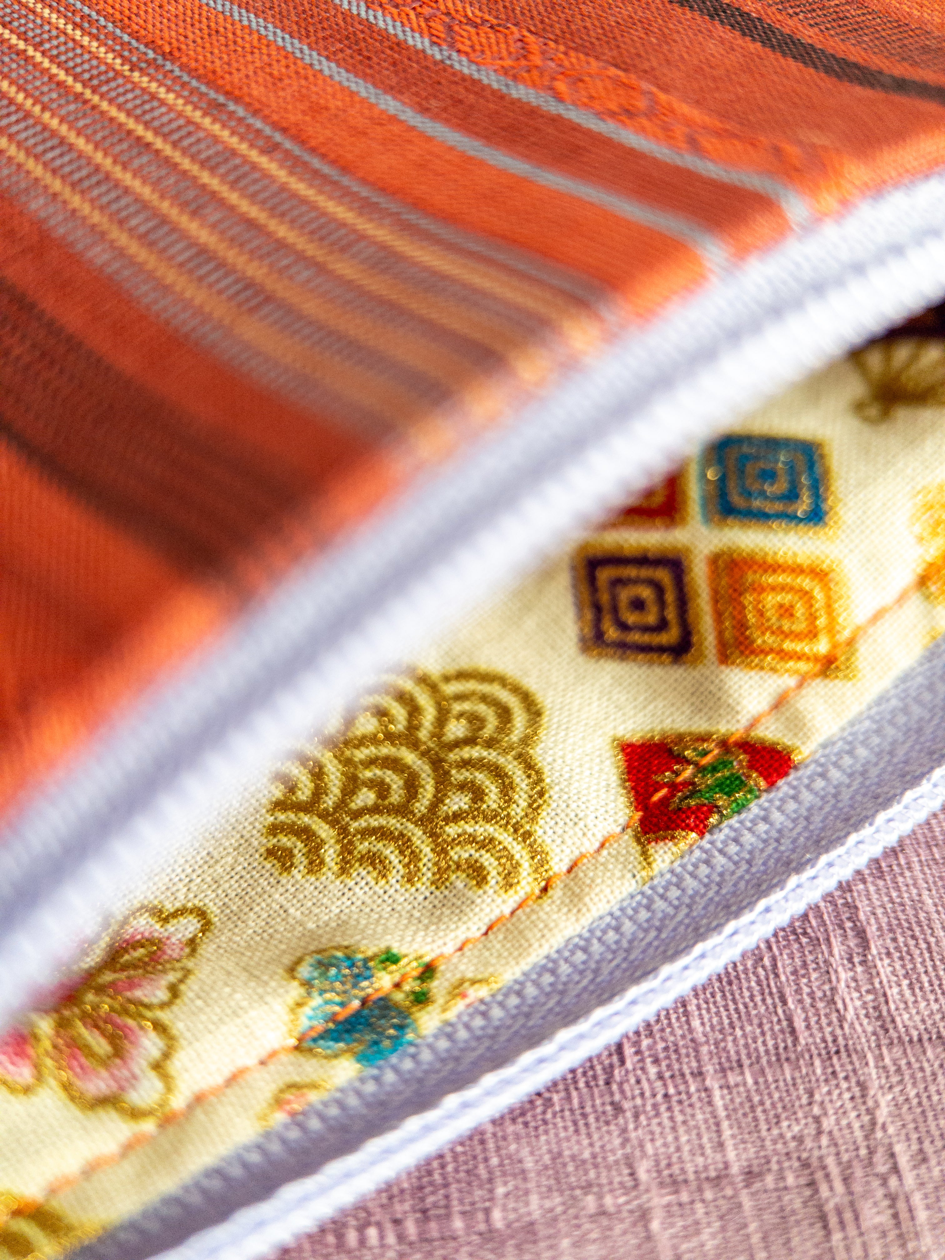 Zipped Pouch - Red & Blue lines (Small)