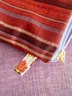 Zipped Pouch - Red & Blue lines (Big)