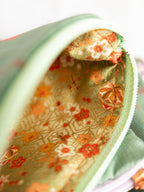 Zipped Pouch - Green & Red stripes (Small)