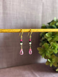 Boucles d'oreilles longues - Topaze rose