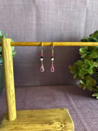 Boucles d'oreilles longues - Topaze rose