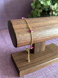 Gemstone Charms Bracelet - Pink