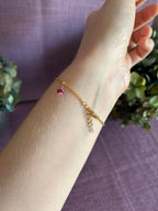 Gemstone Charms Bracelet - Pink