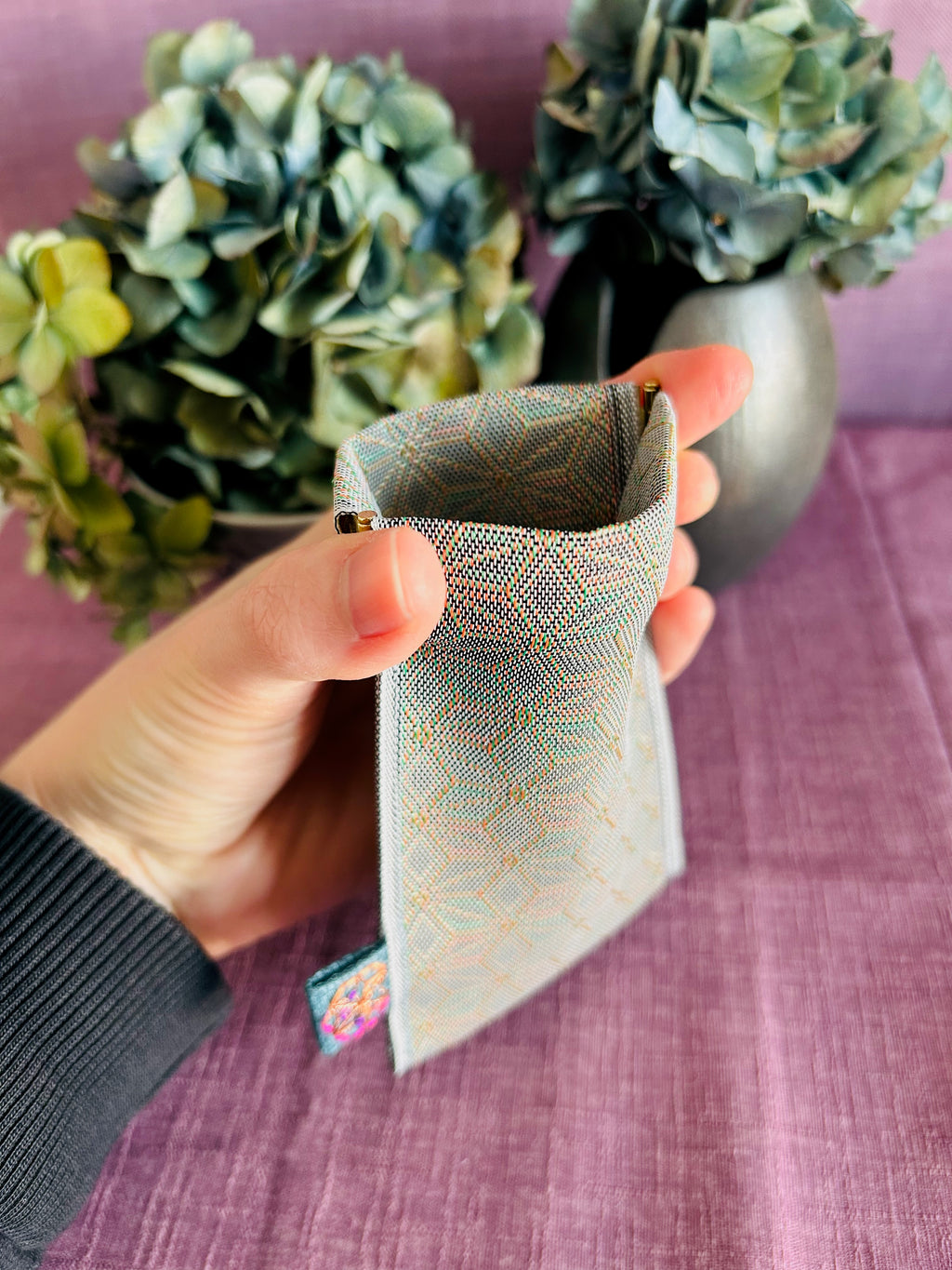 Spring clasp Pouch - Asanoha