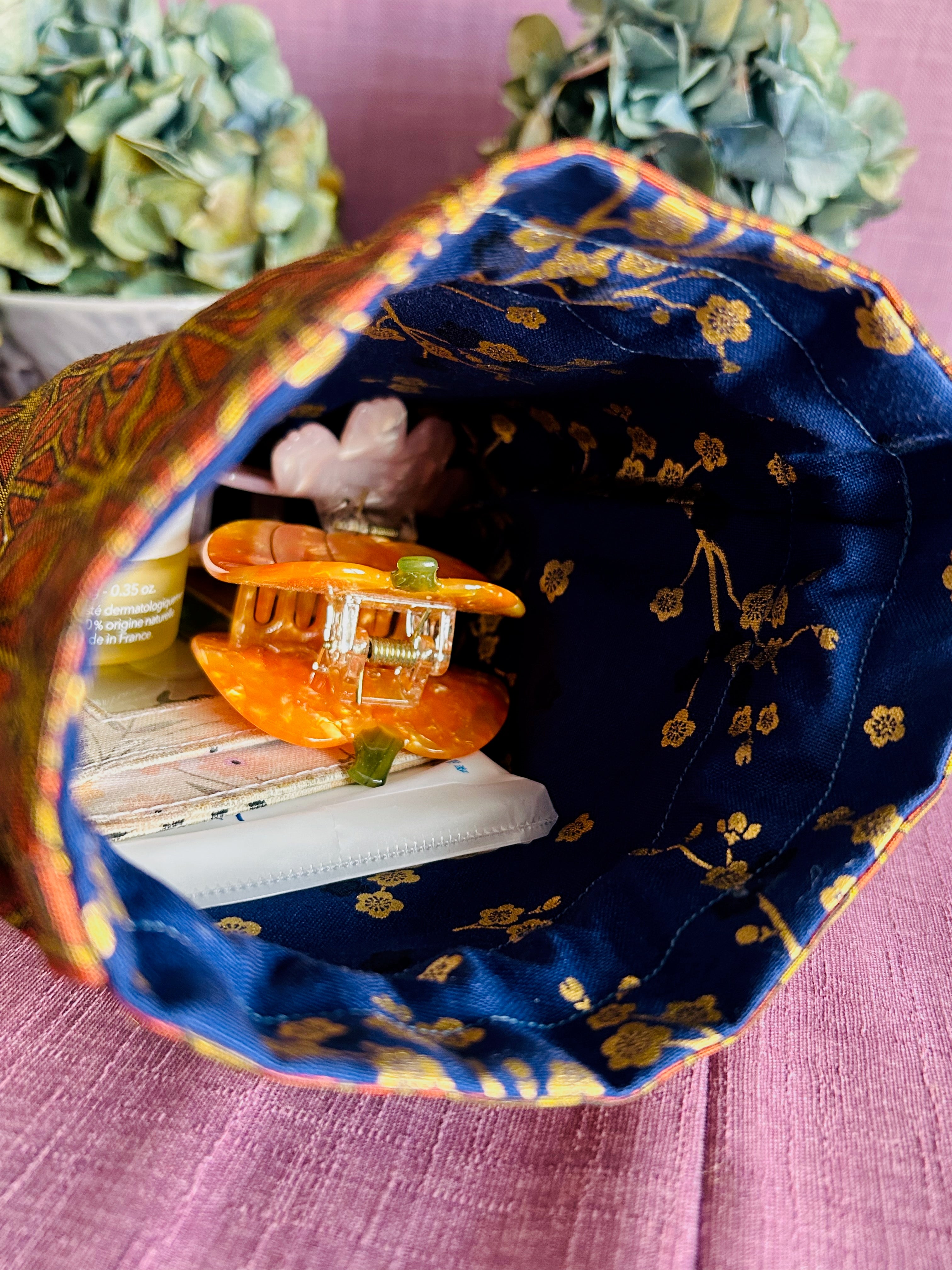 Drawstring Pouch - Asanoha (Big)