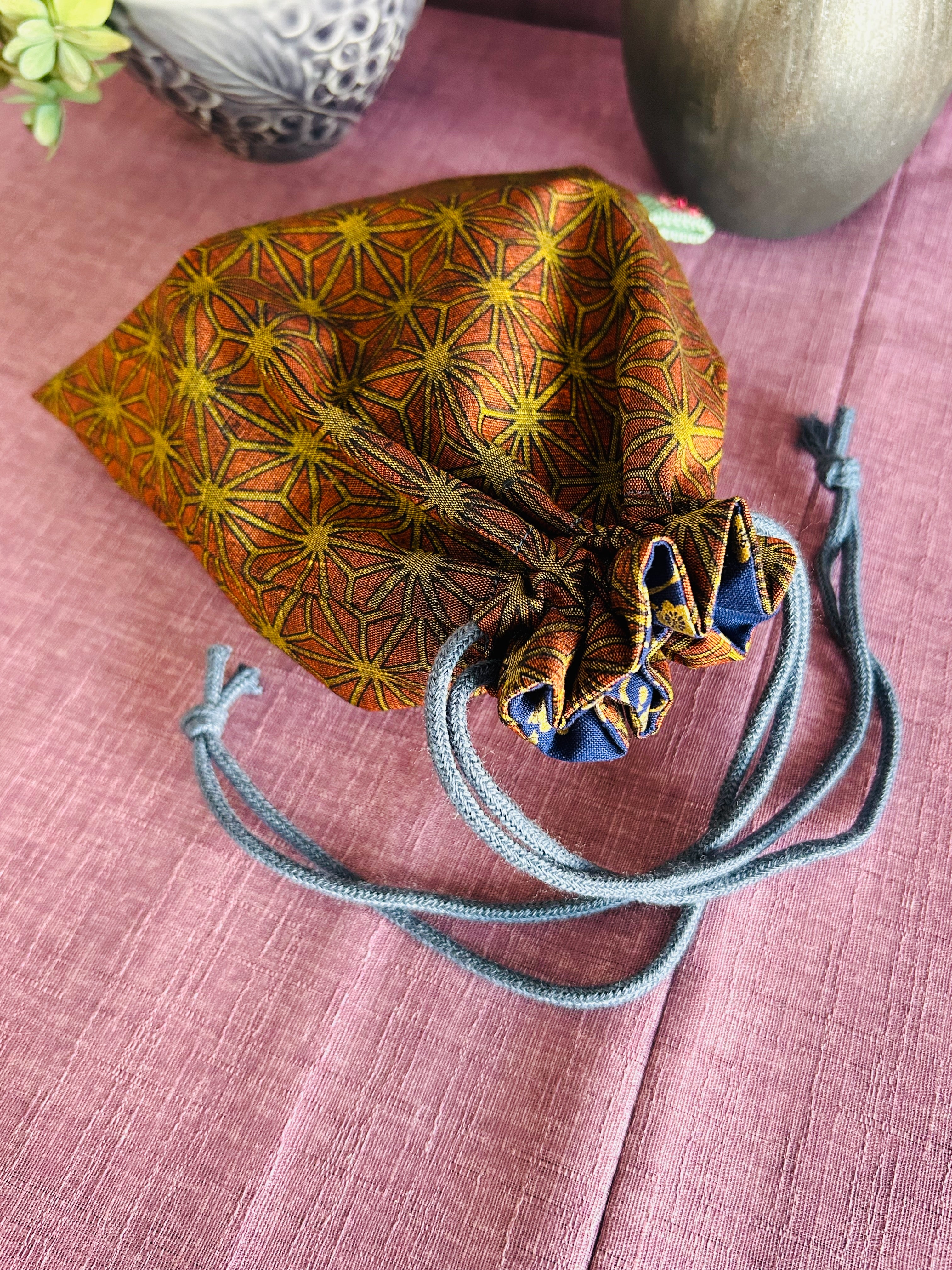 Drawstring Pouch - Asanoha (Big)