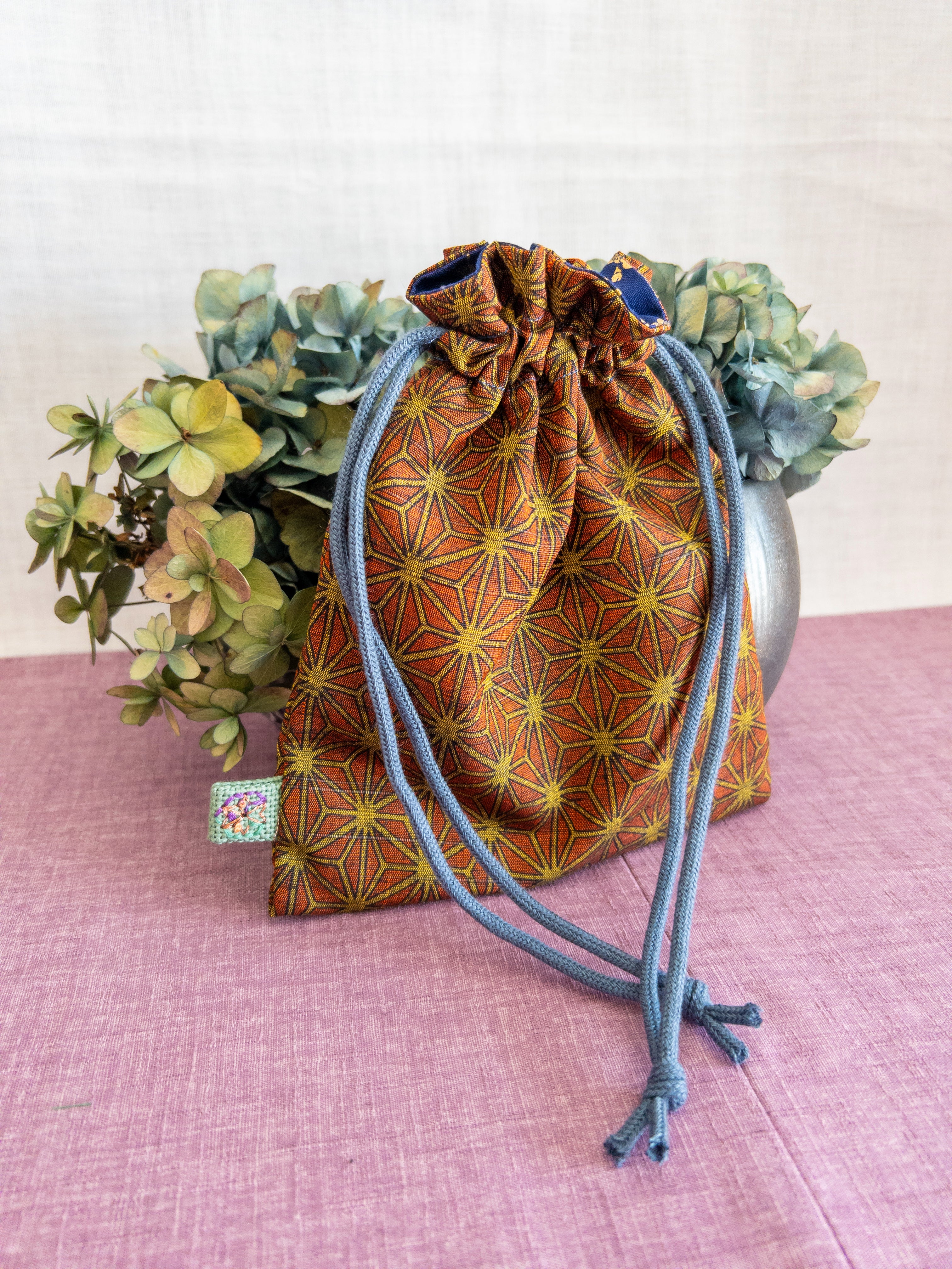 Drawstring Pouch - Asanoha (Big)