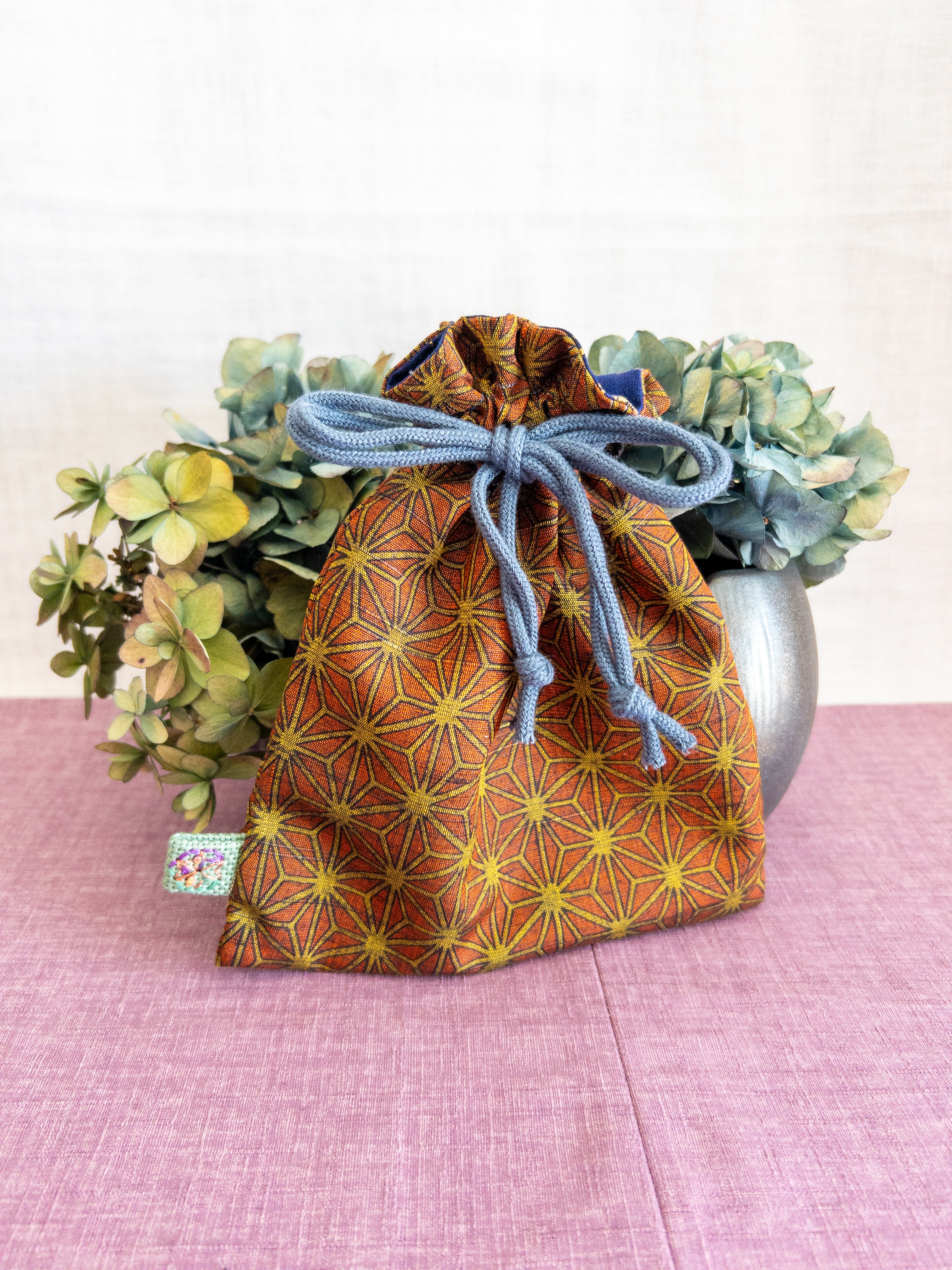 Drawstring Pouch - Asanoha (Big)