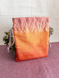 Drawstring Pouch - Orange & Pink shimmers (Big)