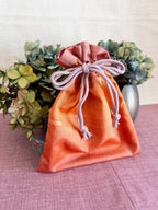 Drawstring Pouch - Orange & Pink shimmers (Big)