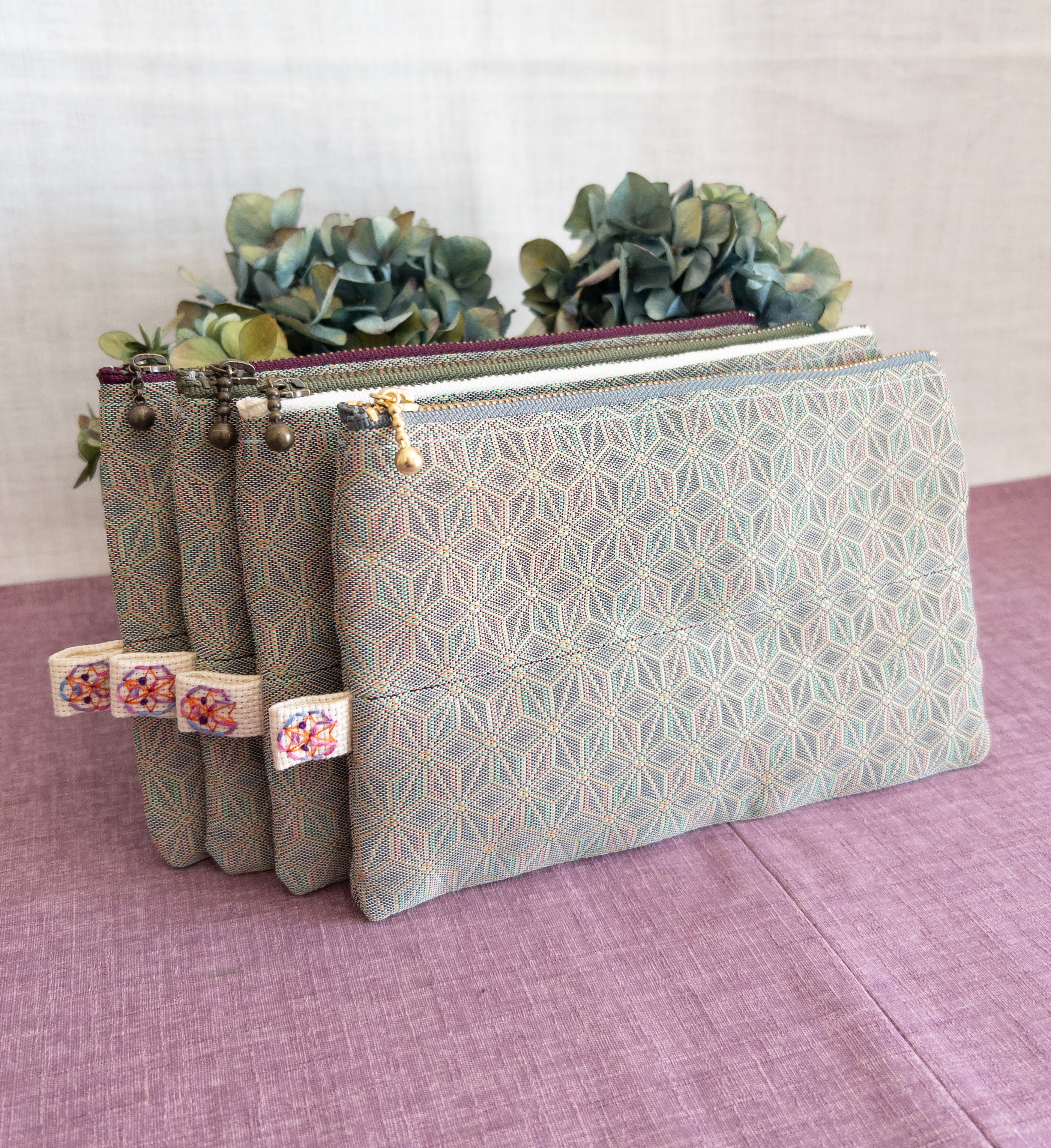 Zipped Pouch - Asanoha