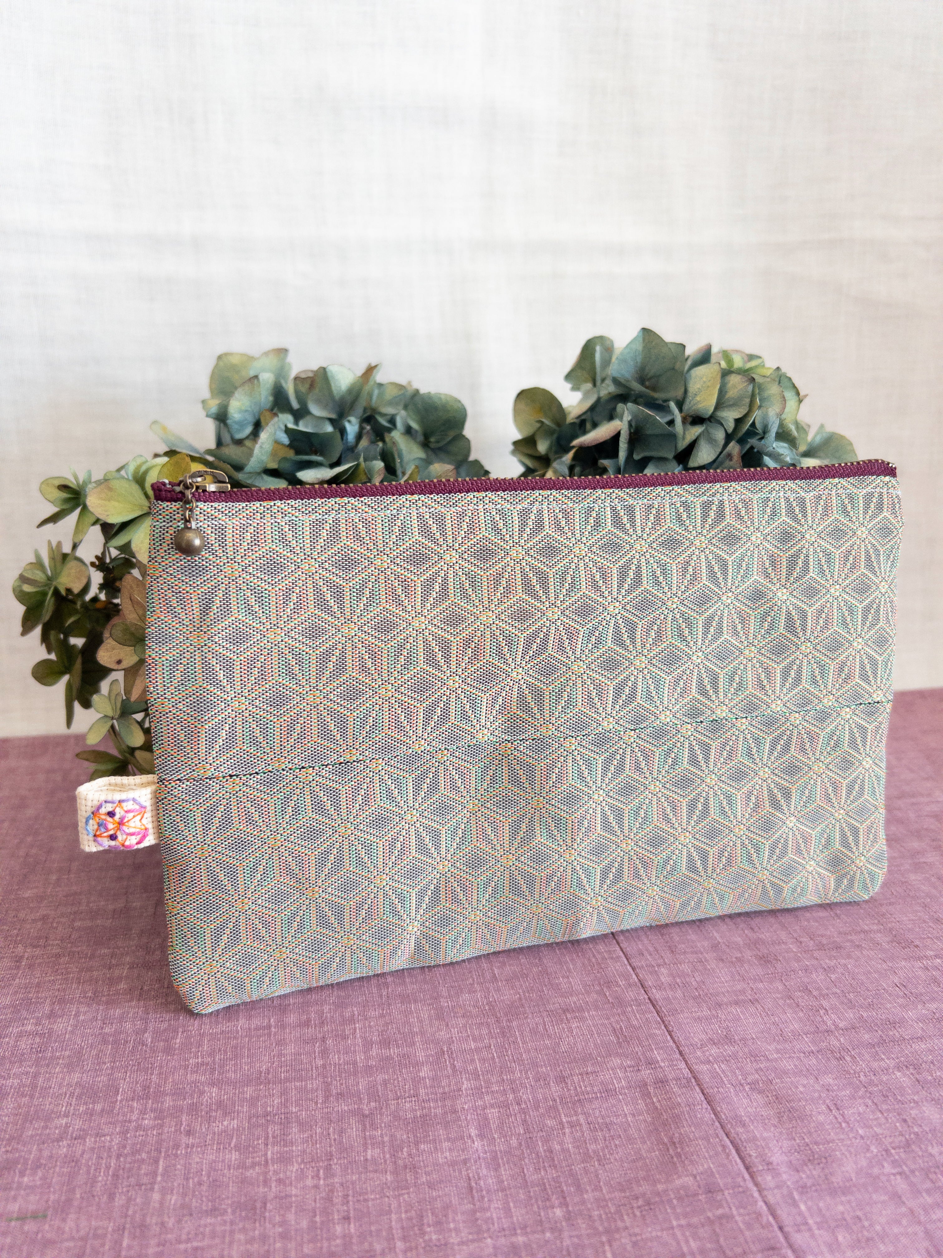 Zipped Pouch - Asanoha