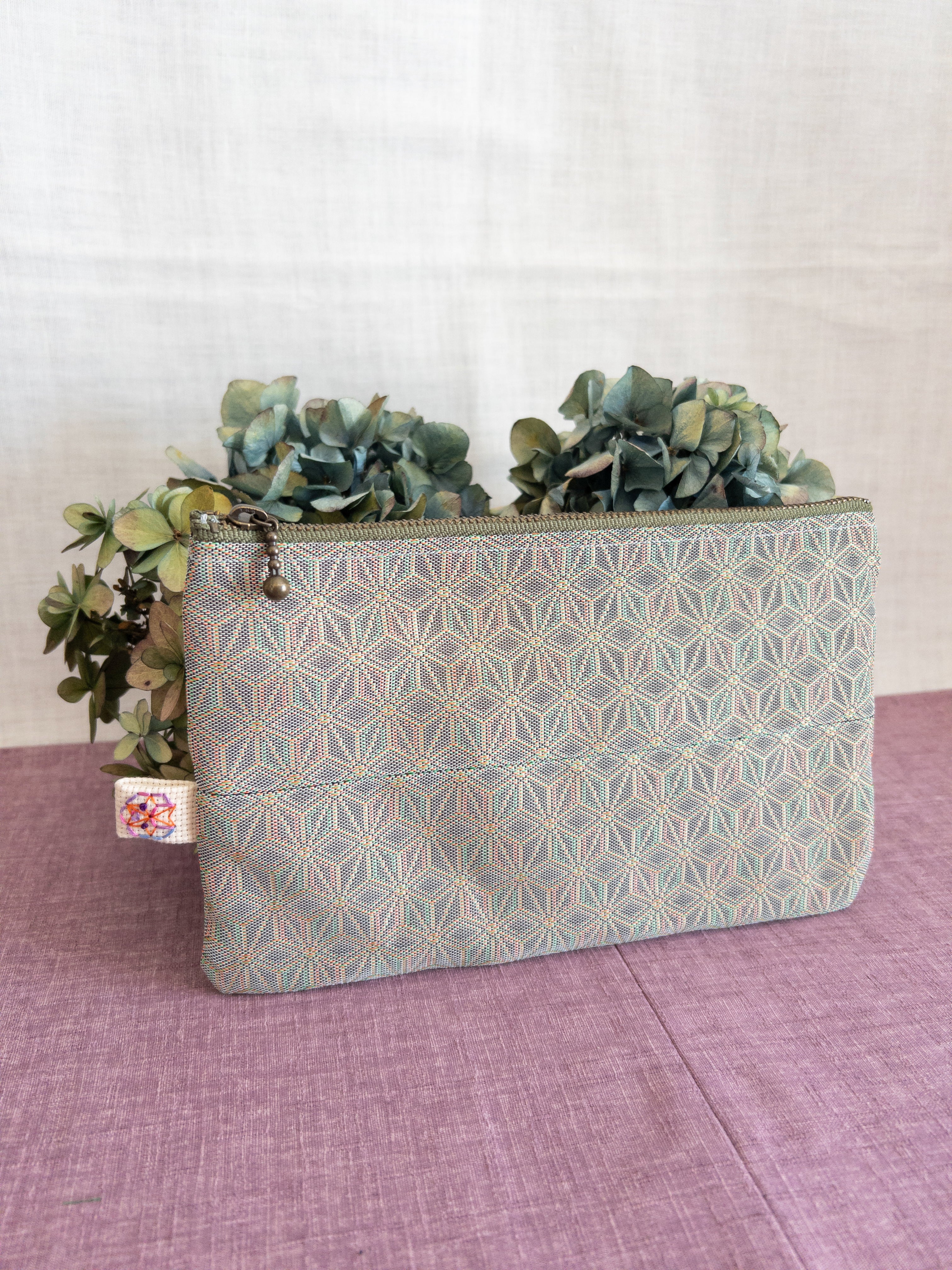 Zipped Pouch - Asanoha