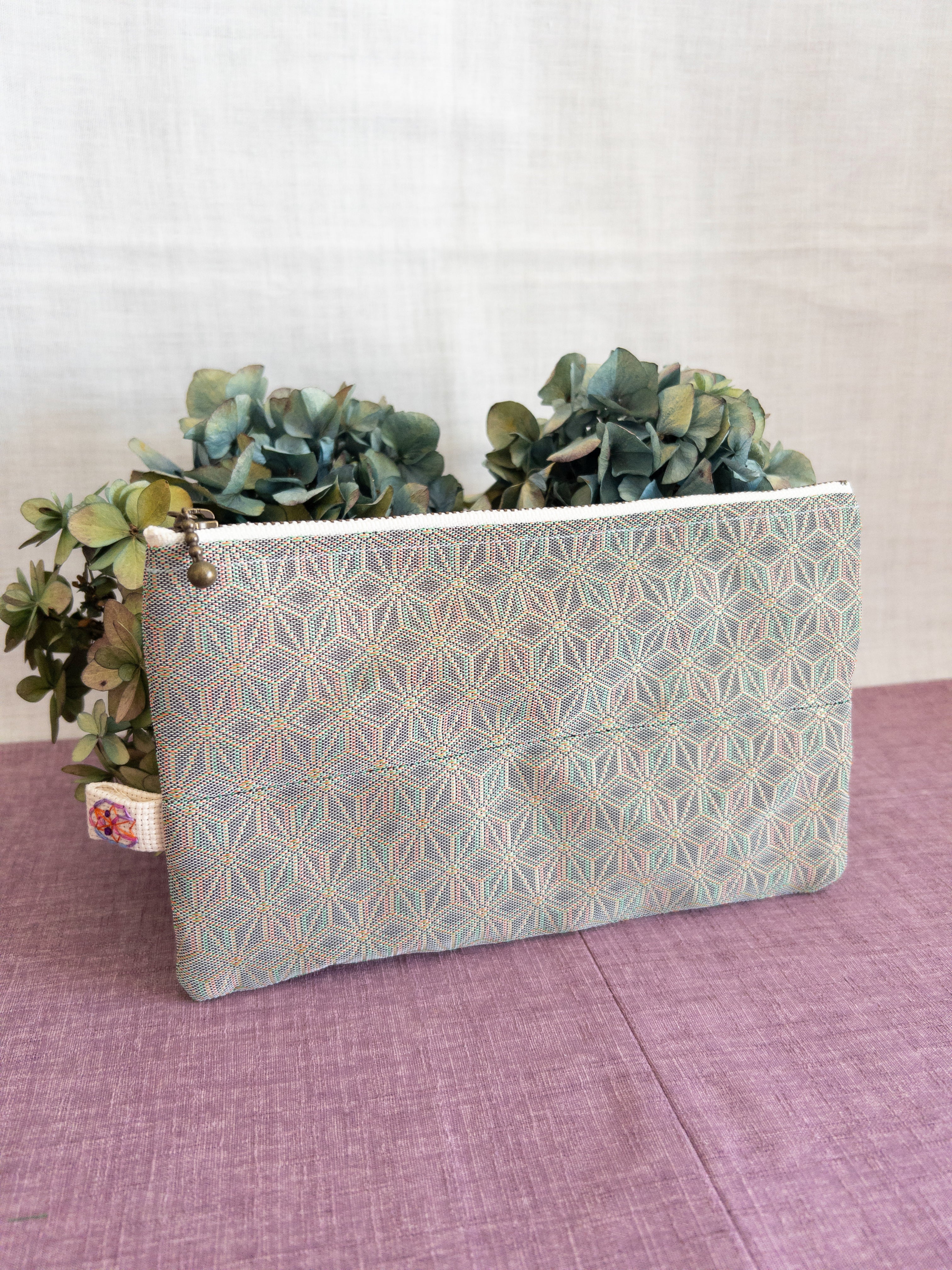 Zipped Pouch - Asanoha