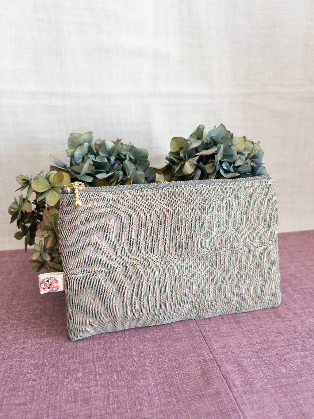 Zipped Pouch - Asanoha