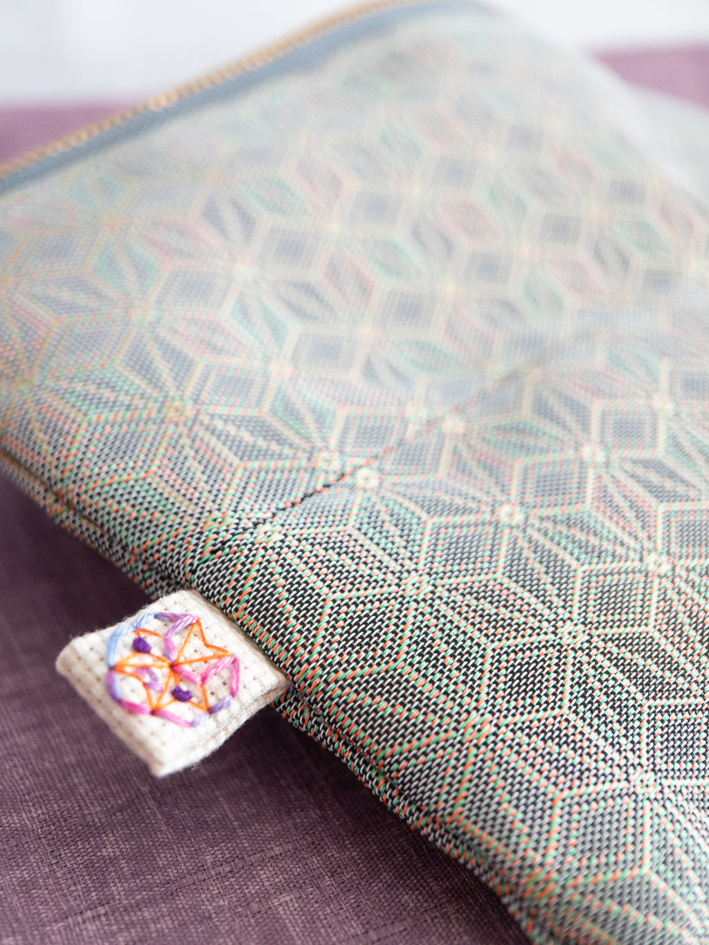 Zipped Pouch - Asanoha