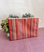 Zipped Pouch - Red & Blue lines (Big)